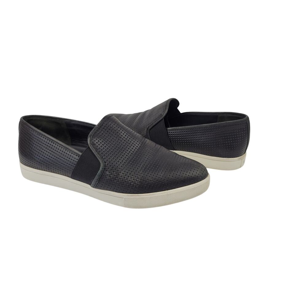 Vince Leather Pointed Toe Slip On Sneakers Black Size 7